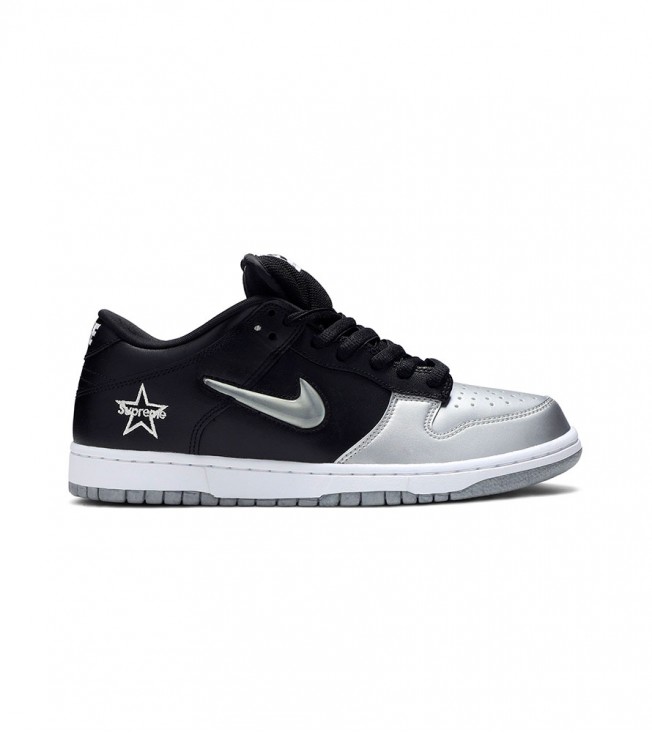 Supreme x Nike SB Dunk Low Metallic Silver