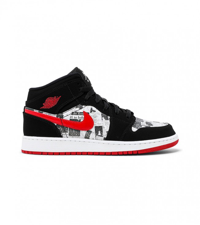 Кроссовки Air Jordan 1 Mid Newspaper Nike Air Times GS