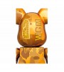 Bearbrick x BAPE Camo Shark 100% & 400% Set Gold