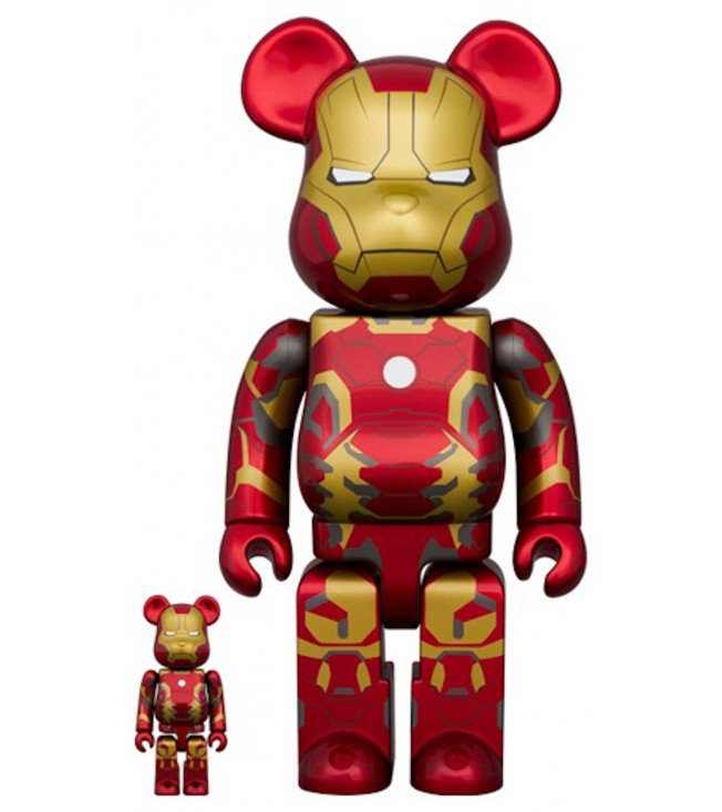 Bearbrick The Infinity Saga Iron Man Mark 43 100% & 400% Set 