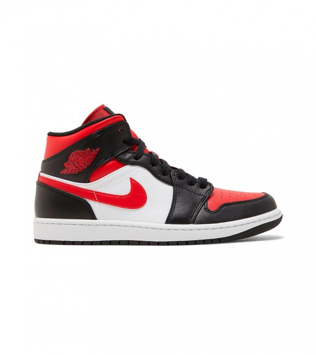 Jordan 1 Mid White Black Red