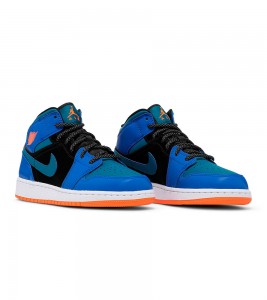 Кроссовки Air Jordan 1 Mid Racer Blue Green Abyss GS - ???? ?20