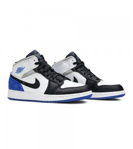 Кроссовки Air Jordan 1 Mid Se White Black Royal GS - ???? ?20