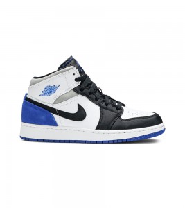 Кроссовки Air Jordan 1 Mid Se White Black Royal GS