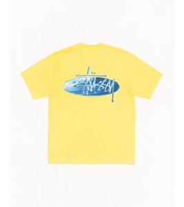Футболка Stussy Wave Oval Tee Lemon - Фото №2