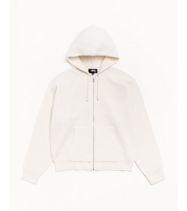 Свитер Stussy Textured Zip Hooded Sweater Bone