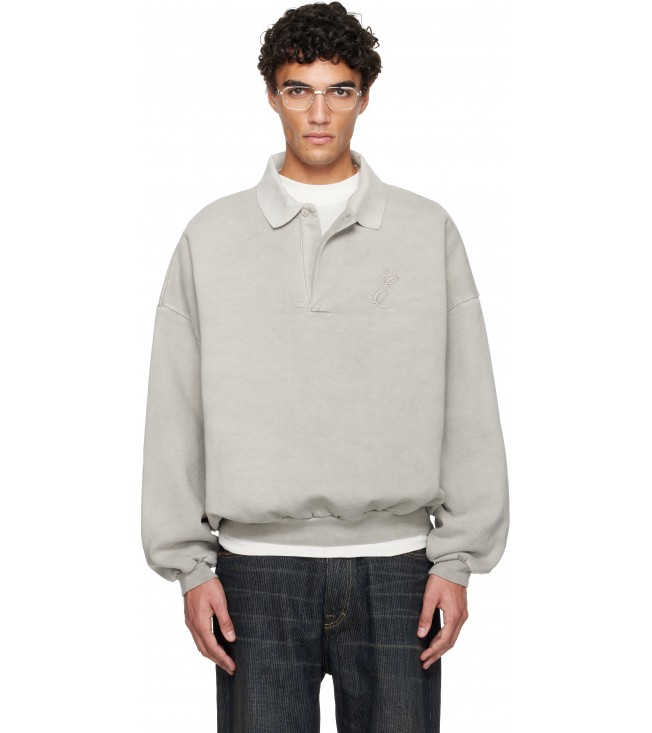 Поло Fear Of God Essentials Gray Holiday Embroidered Classic Polo