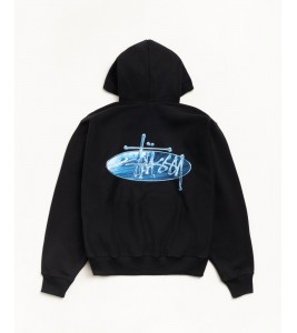 Худи Stussy Wave Oval Hoodie Black - Фото №2