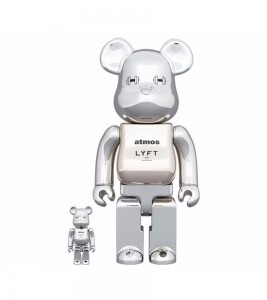 Bearbrick x atmos x LYFT 100% & 400% Set Chrome