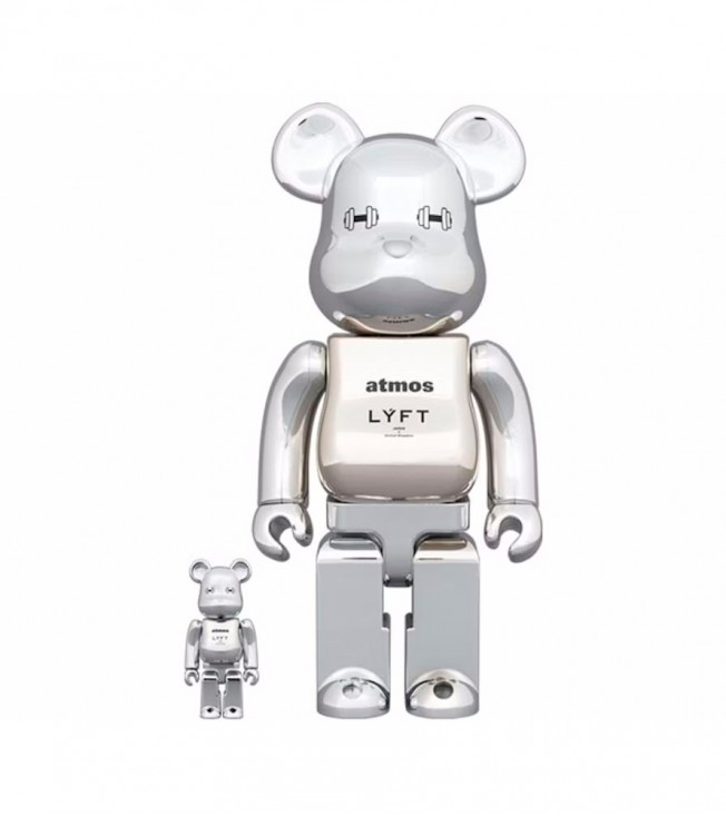 Bearbrick x atmos x LYFT 100% & 400% Set Chrome