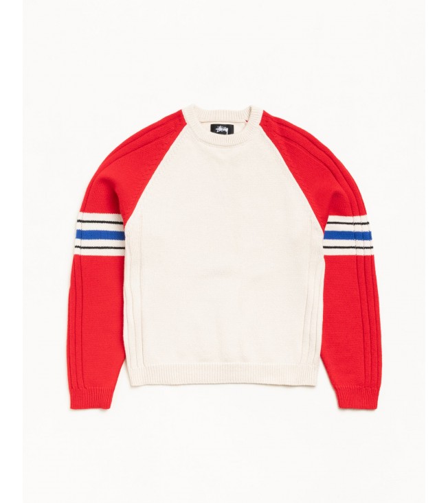 Свитер Stussy Stripe Raglan Crew Red