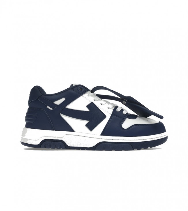 OFF-WHITE Out Of Office OOO Low Tops Dark Blue White