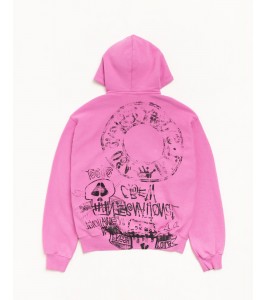 Худи Stussy Skulls Zip Hoodie Pigment Dyed Pink - Фото №2