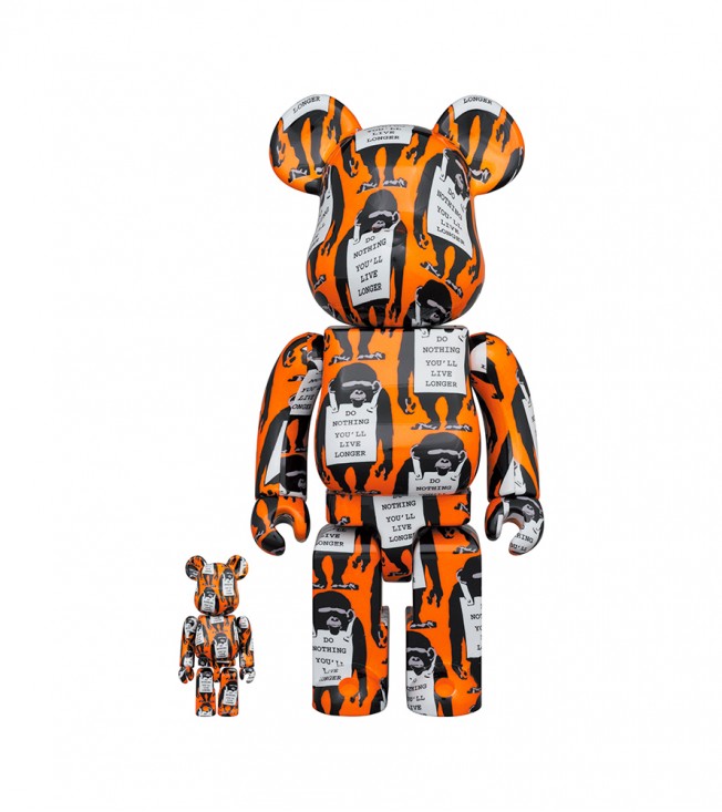 Bearbrick Monkey Sign 100% & 400% Set Orange