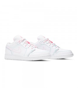 Кроссовки Air Jordan 1 Low White Green Pink GS - ???? ?20