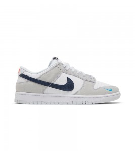 Nike Dunk Low White Grey Navy Aqua Mini Swoosh