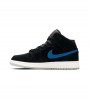 Кроссовки Air Jordan 1 Mid Multi Color Swoosh Black GS
