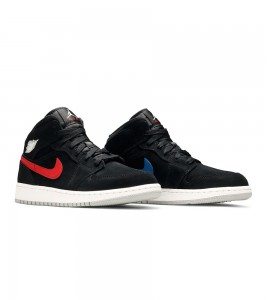 Кроссовки Air Jordan 1 Mid Multi Color Swoosh Black GS - ???? ?20