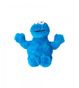 KAWS Sesame Street Uniqlo Cookie Monster Plush Toy Blue