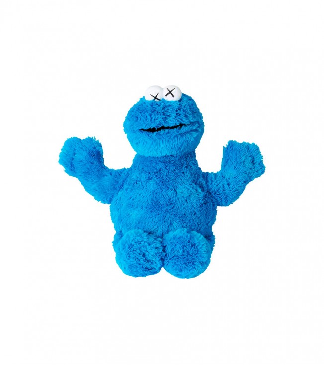 KAWS Sesame Street Uniqlo Cookie Monster Plush Toy Blue