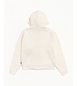 Свитер Stussy Waffle Cashmere Zip Hood Sweater Ivory - Фото №2