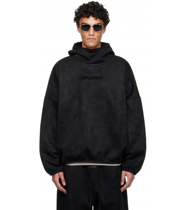 Худи Fear Of God Essentials Black Holiday Faux-Suede Fleece Modern Hoodie