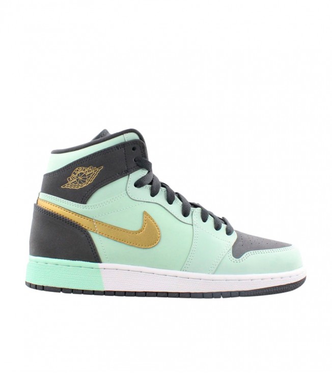 Кроссовки Air Jordan 1 Retro High Mint Foam Anthracite Metallic Gold GS