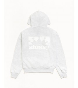Худи Stussy Box Crown Zip Hoodie Ash Heather - Фото №2