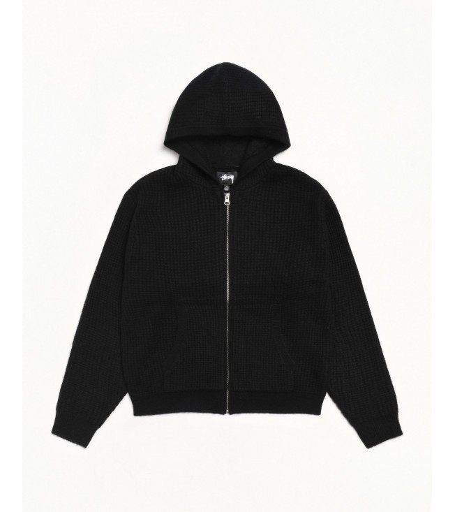 Свитер Stussy Waffle Cashmere Zip Hood Sweater Black