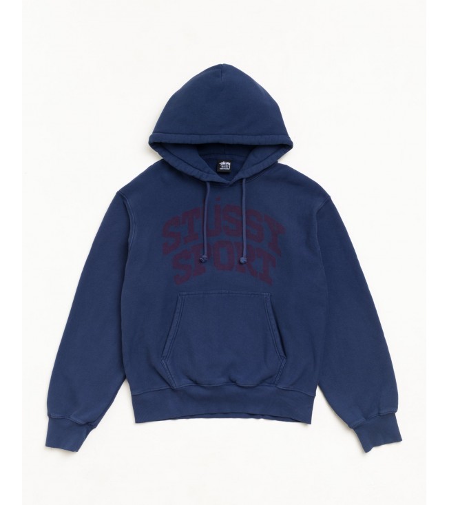 Худи Stussy Block Sport Hoodie Garment Dyed Midnight