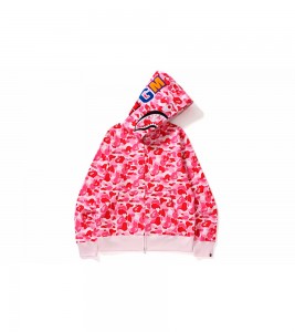 Худи BAPE ABC Camo Shark Full Zip Hoodie Pink