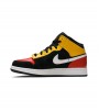 Кроссовки Air Jordan 1 Mid Black Amarillo Team Orange GS