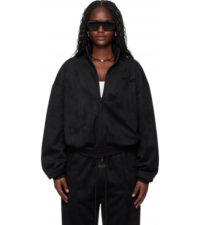 Куртка Fear Of God Essentials Black Holiday Faux-Suede Fleece Vintage Track Jacket