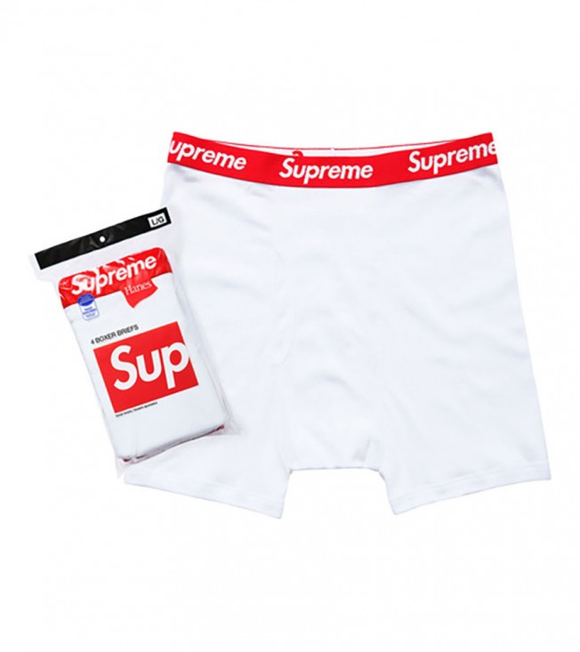 Трусы Supreme Hanes Boxer Briefs (4 Pack) White