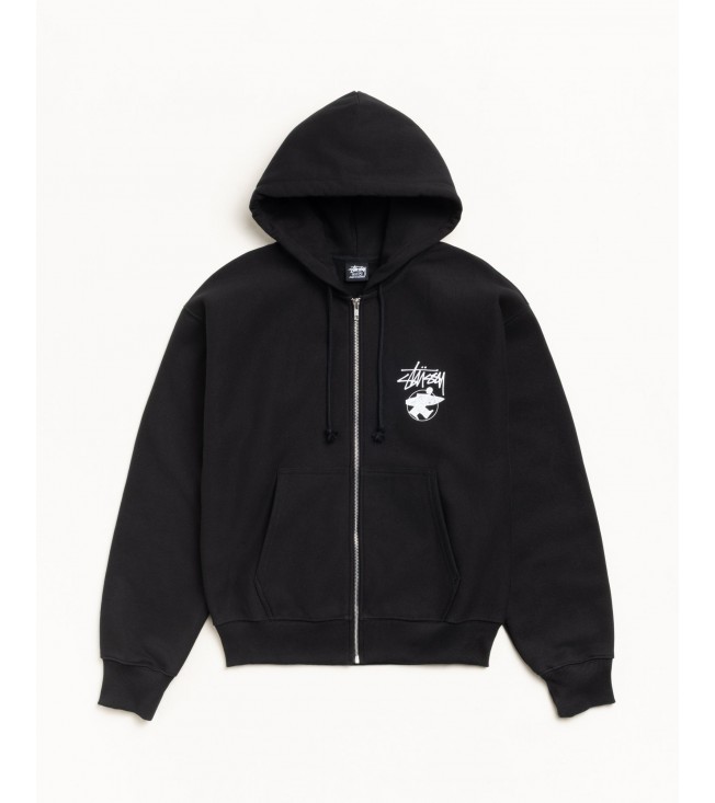Худи Stussy Long Haul Zip Hoodie Black