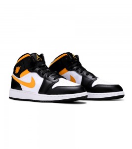Кроссовки Jordan 1 Mid White Pollen Black (GS) - ???? ?20