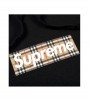 Supreme Burberry Box Logo Hooded Sweatshirt Black