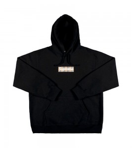 Supreme Burberry Box Logo Hooded Sweatshirt Black