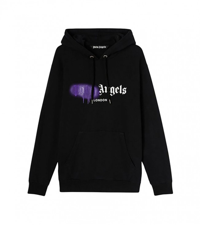 Худи Palm Angels London Sprayed Hoodie Black/Purple
