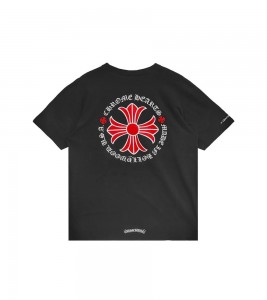 Футболка Chrome Hearts Made In Hollywood Plus Cross T-shirt Black/Red - Фото №2