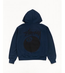 Худи Stussy 8 Ball Zip Hoodie Navy - Фото №2