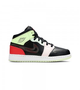 Кроссовки Air Jordan 1 Mid Glow In The Dark GS