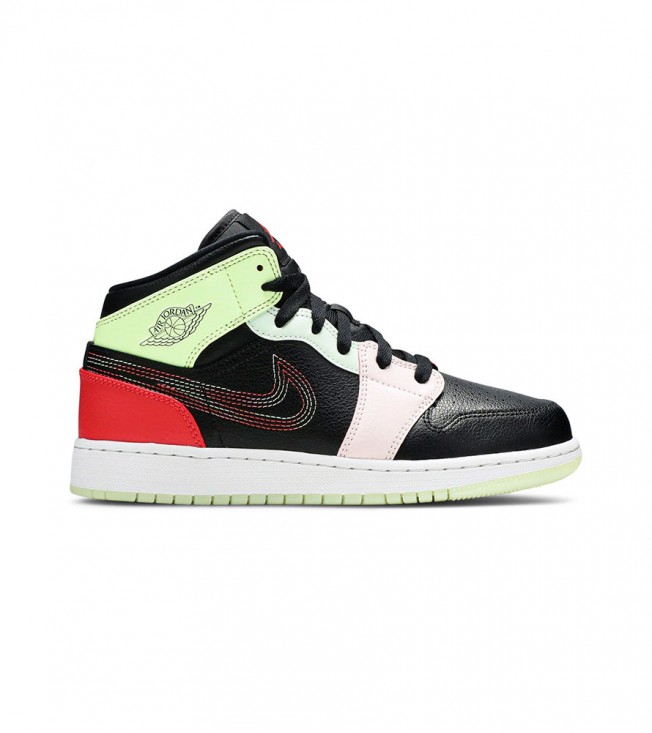 Кроссовки Air Jordan 1 Mid Glow In The Dark GS