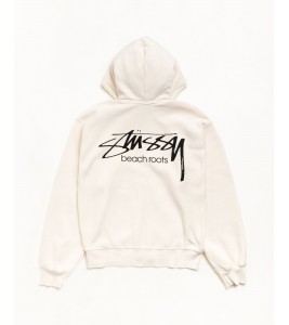 Худи Stussy Beach Roots Zip Hoodie Garment Dyed Bone - ???? ?20