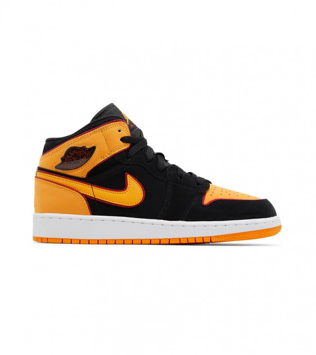 Jordan 1 Mid SE Black Vivid Orange (GS)