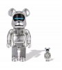 Bearbrick x BAPE x Hajime Sorayama Baby Milo 100% & 400% Set Silver