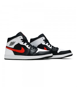Кроссовки Jordan 1 Mid Black Chile Red White - ???? ?20