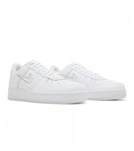 Nike Air Force 1 Low '07 Retro Color of the Month Jewel Swoosh Triple White - Фото №2