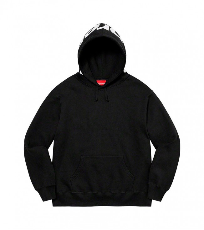 Supreme Contrast Hooded Sweatshirt Black