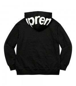 Supreme Contrast Hooded Sweatshirt Black - Фото №2